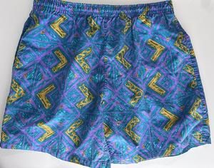 VTG Islander Swimsuit All over Print Pattern Swim Trunks Mesh Lined Mens Large